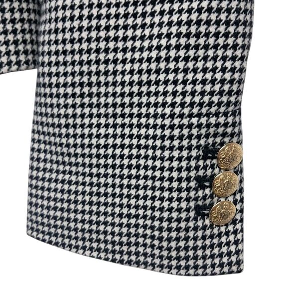 Banana Republic Blazer Jacket Women's 2 Black White Houndstooth Preppy Old Money - Picture 6 of 12